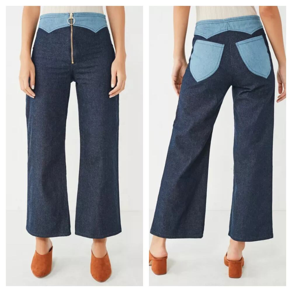 Lykke Wullf Jesse Two-Tone Wide-Leg Pant Large